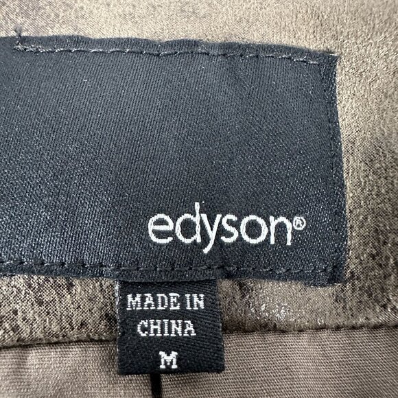 Edyson Womens Medium Faux Suede Waterfall Jacket Draped Front & Long Sleeves - Picture 3 of 7